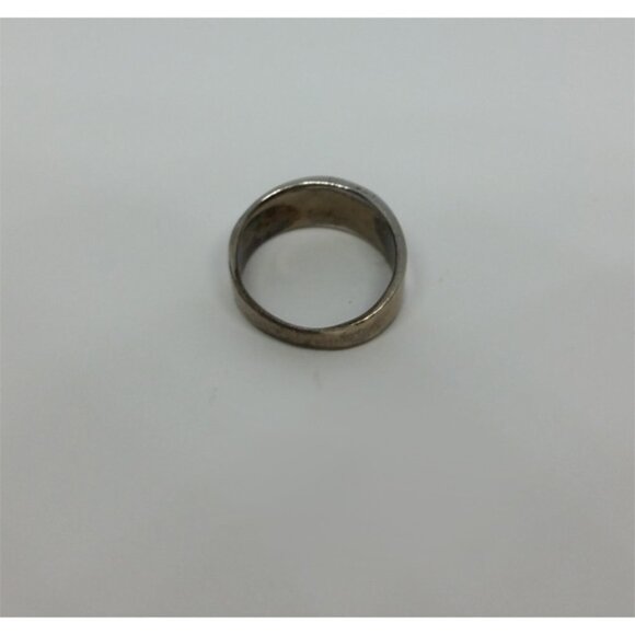 𝅺Vintage solid sterling silver  wide band ring modernist minimalist geometric. - Picture 4 of 5